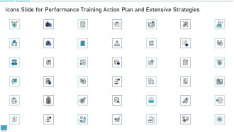 Icons Slide For Performance Training Action Plan And Extensive Strategies Formats PDF