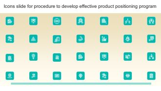 Icons Slide For Procedure To Develop Effective Product Positioning Program Ppt Inspiration Summary PDF