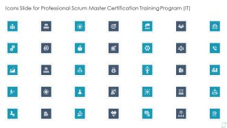 Icons Slide For Professional Scrum Master Certification Training Program IT Information PDF