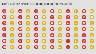 Icons Slide For Project Risk Management And Reduction Ppt PowerPoint Presentation File Pictures PDF