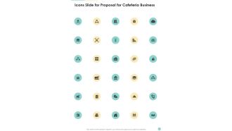 Icons Slide For Proposal For Cafeteria Business One Pager Sample Example Document