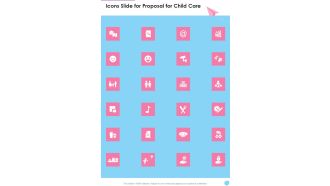 Icons Slide For Proposal For Child Care One Pager Sample Example Document