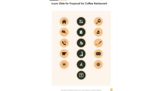 Icons Slide For Proposal For Coffee Restaurant One Pager Sample Example Document
