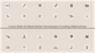 Icons Slide For Real Estate Developers Funding Alternatives Portrait PDF