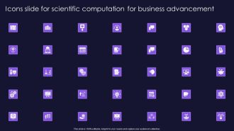 Icons Slide For Scientific Computation For Business Advancement Portrait PDF