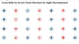 Icons Slide For Scrum Team Structure For Agile Development Topics PDF