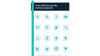 Icons Slide For Security Services Proposal One Pager Sample Example Document