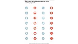 Icons Slide For Staff Psychological Health Session Proposal One Pager Sample Example Document