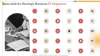 Icons Slide For Strategic Business IT Alignment Ppt Ideas Examples PDF