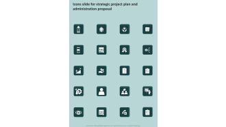 Icons Slide For Strategic Project Plan And Administration Proposal One Pager Sample Example Document