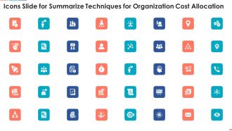 Icons Slide For Summarize Techniques For Organization Cost Allocation Clipart PDF