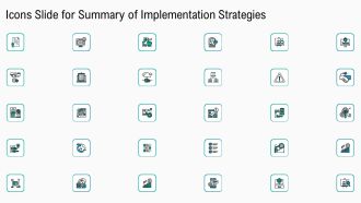 Icons Slide For Summary Of Implementation Strategies Ppt Example 2015 PDF