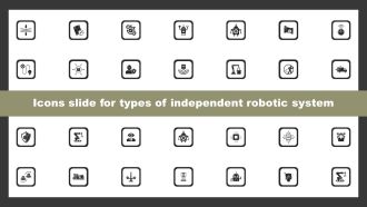 Icons Slide For Types Of Independent Robotic System Formats PDF