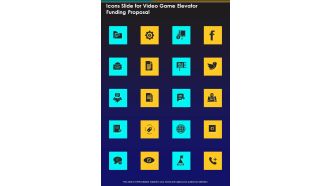 Icons Slide For Video Game Elevator Funding Proposal One Pager Sample Example Document