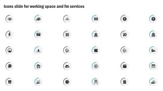 Icons Slide For Working Space And FM Services Formats PDF