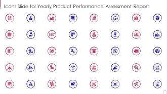 Icons Slide For Yearly Product Performance Assessment Report Microsoft PDF