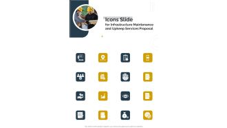 Icons Slide Infrastructure Maintenance Upkeep Services Proposal One Pager Sample Example Document