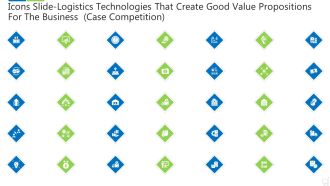 Icons Slide Logistics Technologies That Create Good Value Propositions For The Business Case Competition Template PDF