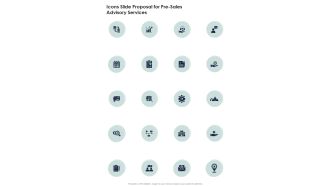 Icons Slide Proposal For Pre Sales Advisory Services One Pager Sample Example Document