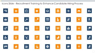 Icons Slide Recruitment Training To Enhance Candidate Hiring Process Diagrams PDF