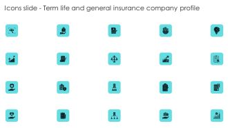 Icons Slide Term Life And General Insurance Company Profile Graphics PDF