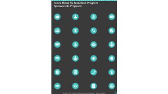 Icons Slides For Television Program Sponsorship Proposal One Pager Sample Example Document