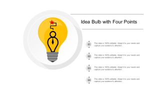 Idea Bulb With Four Points Ppt Powerpoint Presentation Outline Show