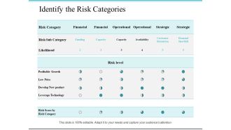 Identify The Risk Categories Ppt PowerPoint Presentation Styles Objects