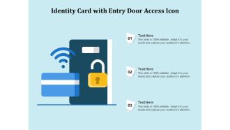 Identity Card With Entry Door Access Icon Ppt PowerPoint Presentation Pictures Visuals PDF