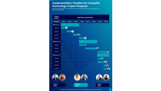 Implementation Timeline For Computer Technology Project Proposal One Pager Sample Example Document