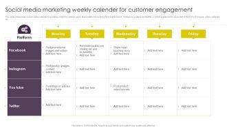 Implementing Digital Marketing Social Media Marketing Weekly Calender For Customer Template PDF