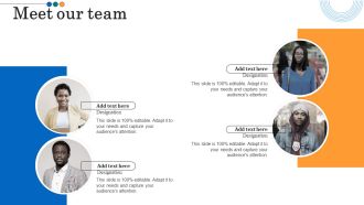 Implementing Marketing Strategies Meet Our Team Ppt PowerPoint Presentation File Templates PDF