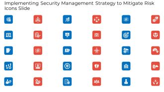 Implementing Security Management Strategy To Mitigate Risk Icons Slide Icons PDF