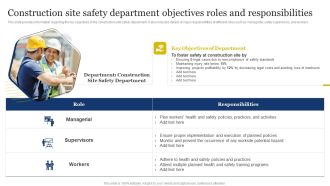 Improvement Of Safety Performance At Construction Site Construction Site Safety Department Introduction PDF