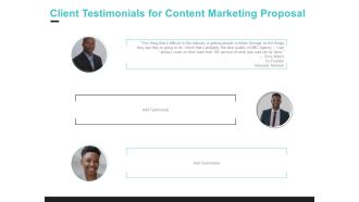 Inbound Marketing Client Testimonials For Content Marketing Proposal Ppt Portfolio Slide PDF
