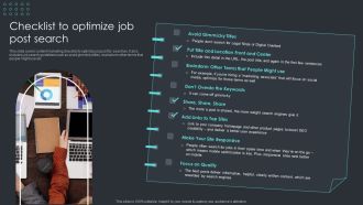 Inbound Recruiting Methodology Checklist To Optimize Job Post Search Summary PDF