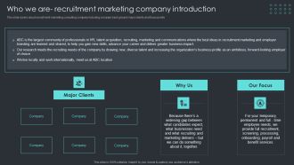 Inbound Recruiting Methodology Who We Are Recruitment Marketing Company Introduction Structure PDF