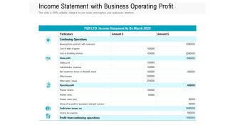 Income Statement With Business Operating Profit Ppt PowerPoint Presentation Gallery Portrait PDF