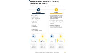 Information And Standard Operating Procedures For Vendors One Pager Sample Example Document