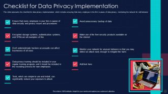 Information Privacy IT Checklist For Data Privacy Implementation Summary PDF