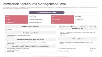 Information Security Risk Management Form Guidelines PDF