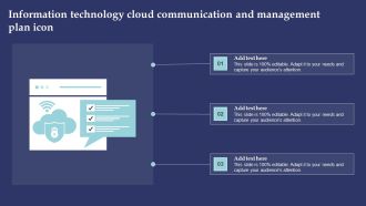 Information Technology Cloud Communication And Management Plan Icon Formats PDF
