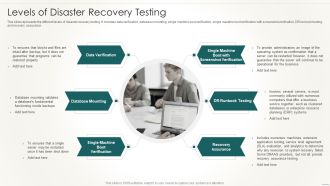 Information Technology Disaster Resilience Plan Levels Of Disaster Recovery Testing Mockup PDF