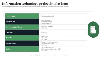 Information Technology Project Intake Form Rules PDF