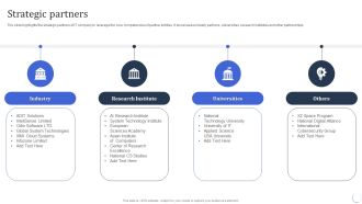 Infotech Solutions Research And Development Company Summary Strategic Partners Demonstration PDF