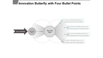 Innovation Butterfly With Four Bullet Points Ppt PowerPoint Presentation Inspiration Sample PDF