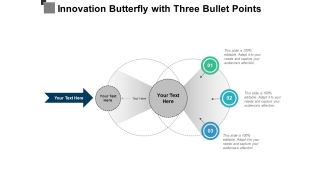 Innovation Butterfly With Three Bullet Points Ppt PowerPoint Presentation Infographic Template Maker PDF