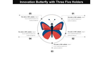 Innovation Butterfly With Three Five Holders Ppt PowerPoint Presentation Outline Influencers PDF