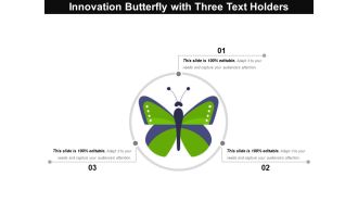 Innovation Butterfly With Three Text Holders Ppt PowerPoint Presentation Gallery Summary PDF