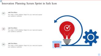 Innovation Planning Scrum Sprint In Safe Icon Microsoft PDF